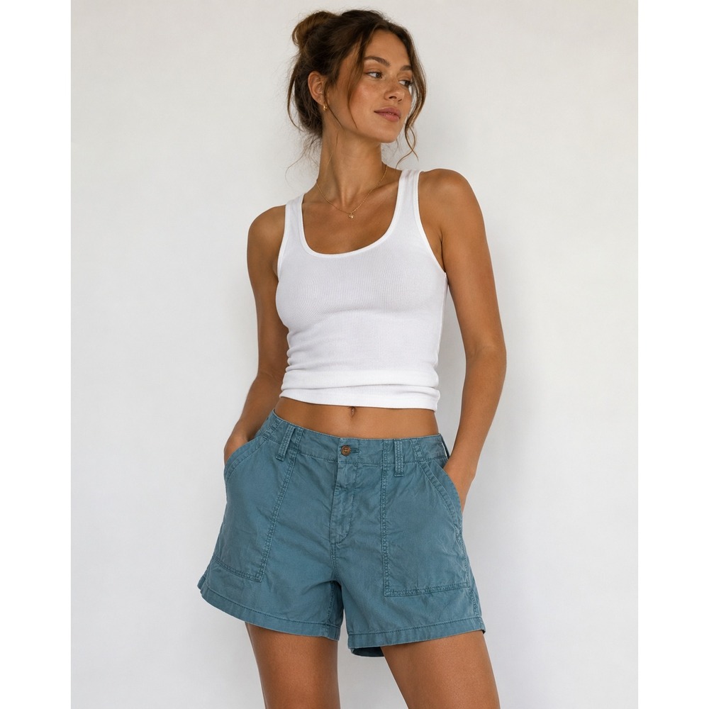 J Crew Shorts Womens 16 Blue Chino Twill Casual Summer Preppy